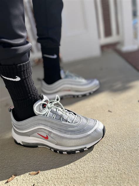 97 nike weiß silber|Nike 97 og silver bullet.